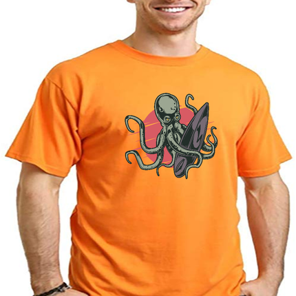 Octopus Men's Bamboo Viscose/Organic Cotton Short Sleeve Graphic T-Shirt