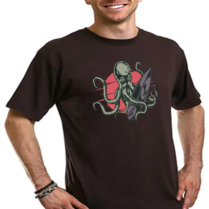 Octopus Men's Bamboo Viscose/Organic Cotton Short Sleeve Graphic T-Shirt