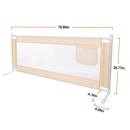 Odoland 70in Foldable Baby Toddler Safety Bed Rail Anti Falling Guard