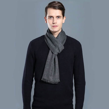 Ohayomi Mens Winter Cashmere Fashion Formal Soft Scarves