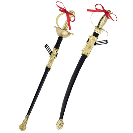 Kids Toy Sword Set with Sheaths – 27" Plastic Warrior Swords for Halloween & Dress-Up