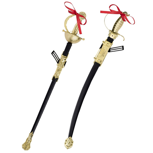 Kids Toy Sword Set with Sheaths – 27" Plastic Warrior Swords for Halloween & Dress-Up