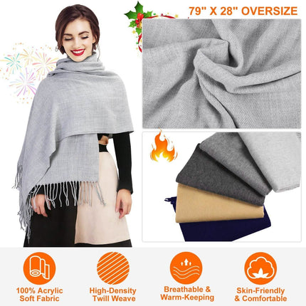 Oversize Cashmere Wool Shawl Wrap Blanket