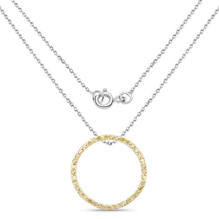 0.30 Carat Genuine Diamond Yellow .925 Sterling Silver Pendant