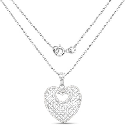 0.52 Carat Genuine White Diamond .925 Sterling Silver Pendant