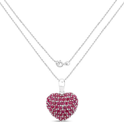 8.58 Carat Genuine Ruby .925 Sterling Silver Pendant