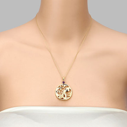 0.24 Carat Genuine Amethyst .925 Sterling Silver Pendant