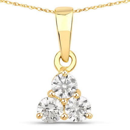 0.33 Carat Genuine Lab Grown Diamond 14K Yellow Gold Pendant