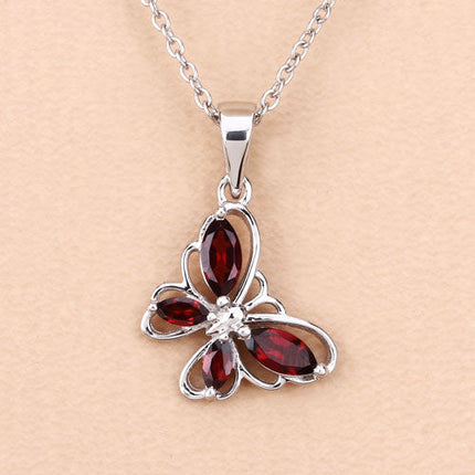0.80 Carat Genuine Garnet .925 Sterling Silver Pendant