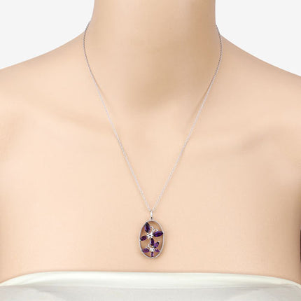 2.12 Carat Genuine Amethyst .925 Sterling Silver Pendant
