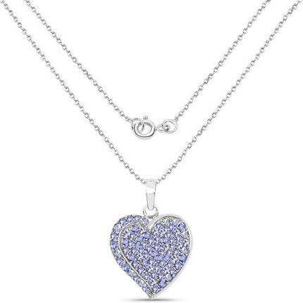 3.97 Carat Genuine Tanzanite .925 Sterling Silver Pendant