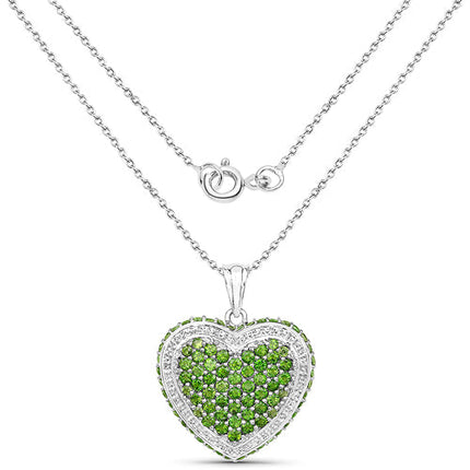 4.62 Carat Genuine Chrome Diopside .925 Sterling Silver Pendant