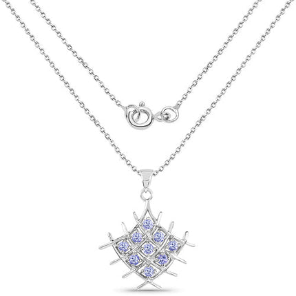 0.90 Carat Genuine Tanzanite .925 Sterling Silver Pendant