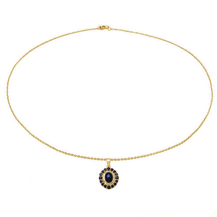 3.02 Carat Genuine Blue Sapphire .925 Sterling Silver Pendant