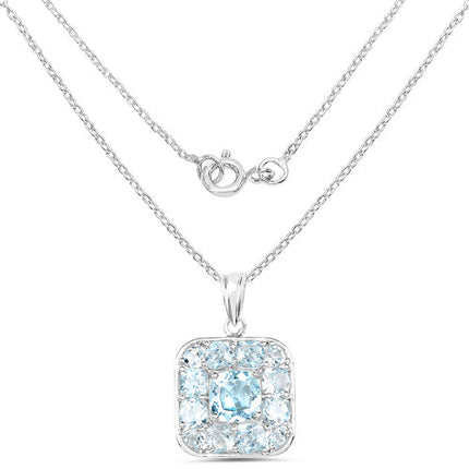 10.05 Carat Genuine Blue Topaz .925 Sterling Silver Pendant