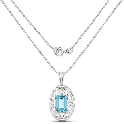 9.60 Carat Genuine Green Topaz .925 Sterling Silver Pendant