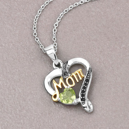 0.49 Carat Genuine Peridot and Black Spinel .925 Sterling Silver Pendant