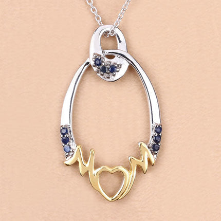 0.18 Carat Genuine Blue Sapphire .925 Sterling Silver Pendant