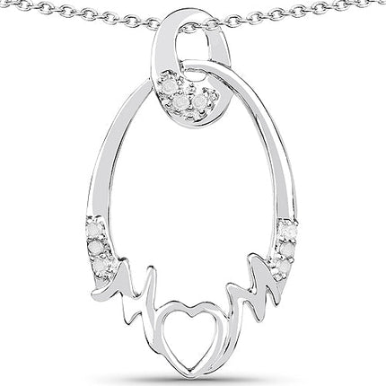 0.14 Carat Genuine White Diamond .925 Sterling Silver Pendant