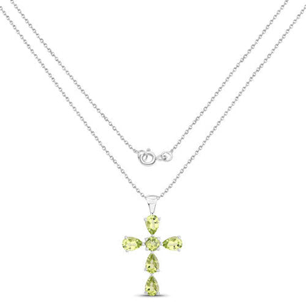 2.24 Carat Genuine Peridot .925 Sterling Silver Pendant