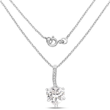 4.46 Carat Genuine White Cubic Zirconia .925 Sterling Silver Pendant