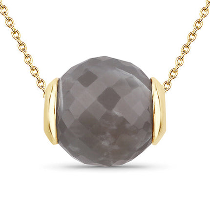 16.79 Carat Genuine Grey Moonstone .925 Sterling Silver Pendant