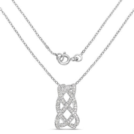 0.54 Carat Genuine White Diamond .925 Sterling Silver Pendant