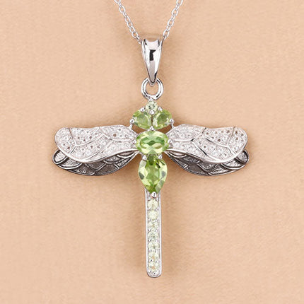 1.98 Carat Genuine Peridot and White Topaz .925 Sterling Silver Pendant