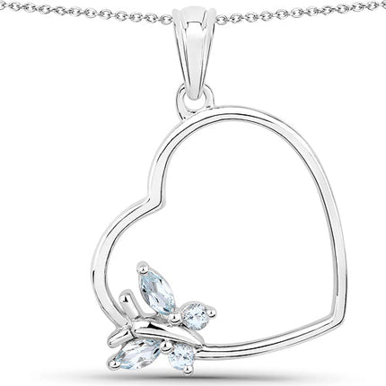 0.25 Carat Genuine Blue Topaz .925 Sterling Silver Pendant