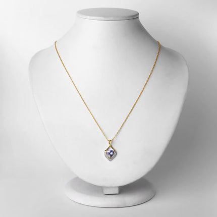0.96 Carat Tanzanite & White Topaz Pendant in 925 Sterling Silver