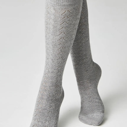 Cotton Knee Highs Conte Classic 010 - Cotton Blend and Knitted Pattern