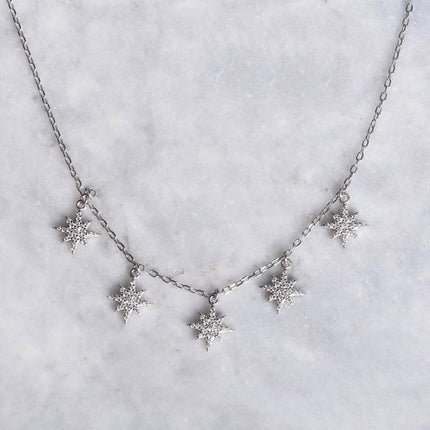 Pave CZ Star Drop Necklace