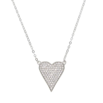 Pave Elongated Heart Necklace