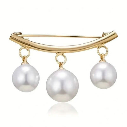 Pearl Fixed Collar Clip Charm Safety Pin