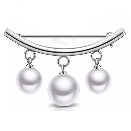 Pearl Fixed Collar Clip Charm Safety Pin