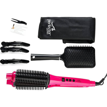 Perfecter Flat Iron Hair Straightener & Hot Round Brush 2-in-1