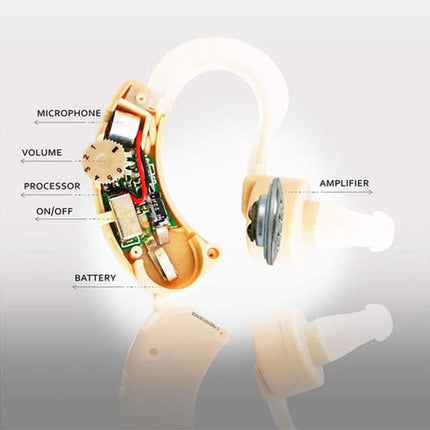 Personal Sound Amplifier Hearing Aid with Protective Case