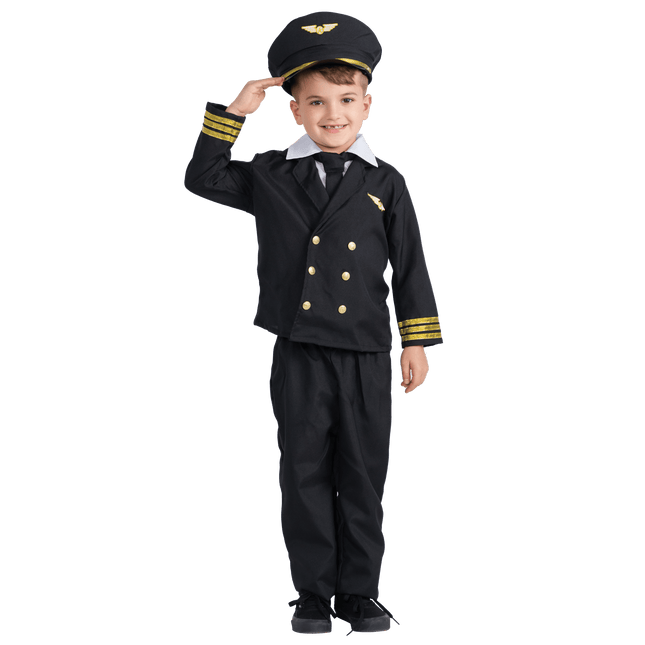 Kids Pilot Costume Set with Aviator Jacket, Hat and Flight Accessories