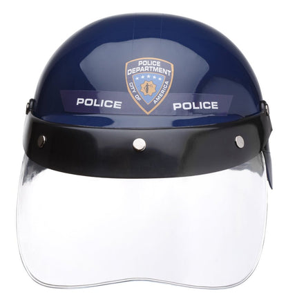 Kids Police Helmet with Transparent Visor – Costume Role Play Accessory