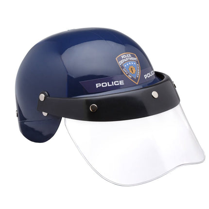 Kids Police Helmet with Transparent Visor – Costume Role Play Accessory