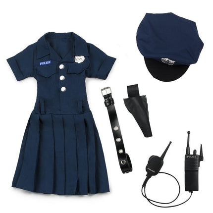 Kids Police Officer Dress-Up Outfit with Hat & Belt Career Day & Pretend Play