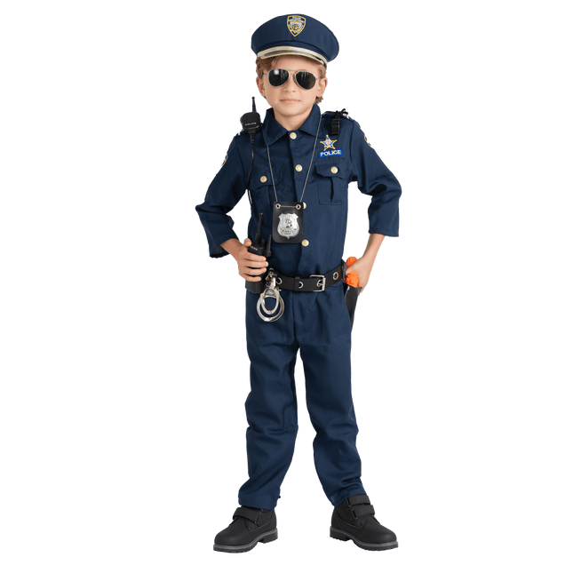 Kids Police Officer Costume Set – Complete Police Uniform with Accessories for Halloween & Pretend Play