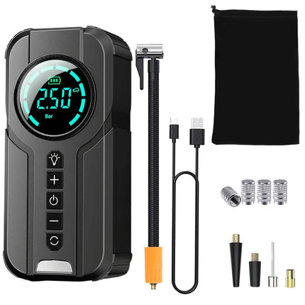Portable Car Compressor Wireless Electric Air Pump 150 PSI with LED Light