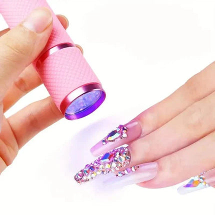 Portable Mini Flashlight Nail Lamp with 9 Lamp Beads