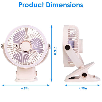 Portable Quiet Rechargeable Clip-On Fan