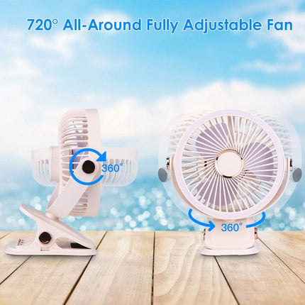 Portable Quiet Rechargeable Clip-On Fan