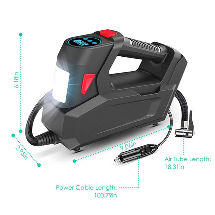 Portable Tire Inflator 120 PSI Maximum 90W Powered Tire Pump with Digital Display LED