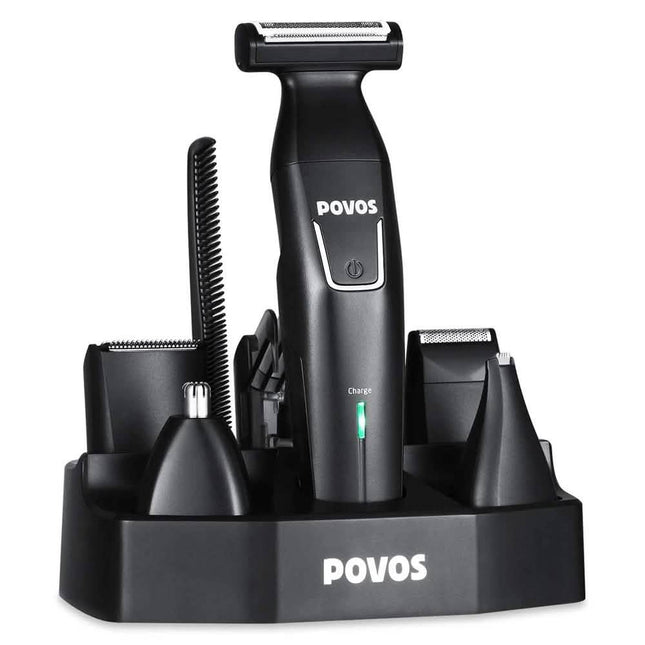 Povos Cordless 5-in-1 Beard Trimmer Body Groomer Style and Detail Kit