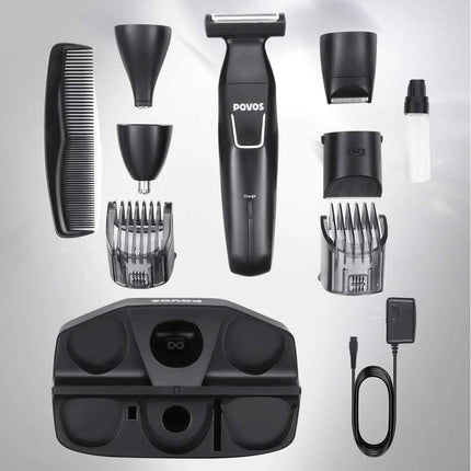 Povos Cordless 5-in-1 Beard Trimmer Body Groomer Style and Detail Kit