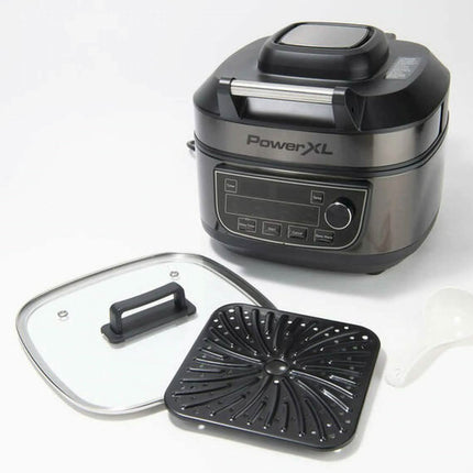PowerXL 1550W 6-qt 12-in-1 Grill Air Fryer Combo with Glass Lid (Refurbished)